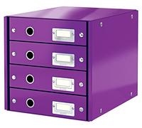 Leitz Buc de cajones, 4 cajones, A4, Púrpura, Click and Store, 60490062