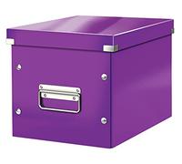 Leitz Caja de almacenaje cúbica, Tamaño mediano, Púrpura, Click & Store, 61090062