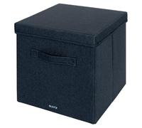 Leitz Caja de almacenaje de tela 61450089, juego de 2 con tapa plegable, gris terciopelo, grande