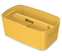 Leitz Caja Pequeña con Tapa + Bandeja Organizadora con Asa MyBox, Gama Cosy, Amarillo Cálido, 875725