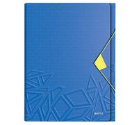 Leitz - Carpeta Acordeón A4 con 5 Compartimentos, Cierre de Goma Elástica, Capacidad para 250 Hojas, Azul, gama Urban Chic, 39970032