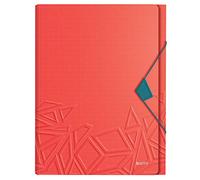 Leitz - Carpeta Acordeón A4 con 5 Compartimentos, Cierre de Goma Elástica, Capacidad para 250 Hojas, Rojo, gama Urban Chic, 39970020