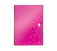 Leitz Carpeta Acordeón WOW PP A4, Fucsia con 6 Separadores