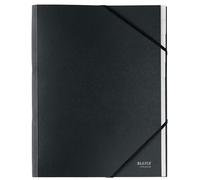 Leitz Carpeta clasificadora A4 Recycle - incluye índice 12 compartimentos, cierre elástico, negro