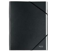 Leitz Carpeta Clasificadora A4, Incluye Índice con 6 Compartimentos, Cierre Elástico, 100% Reciclable, Respetuoso con el Medio Ambiente, Gama Recycle, Negro, 39140095