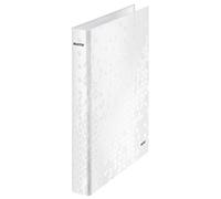 Leitz Carpeta de 2 Anillas, Capacidad para 230 Hojas, Gama WOW, 40 mm de Lomo, 42410001 - A4, Blanco