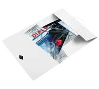 Leitz Carpeta de 3 solapas WOW 45990001 – 150 hojas A4, cierre elástico, plástico flexible, blanco