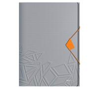 Leitz - Carpeta de 3 Solapas, Capacidad para 150 Hojas A4, Cierre Elástico, Plástico Flexible, Gris, gama Urban Chic, 46490088