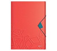 Leitz - Carpeta de 3 Solapas, Capacidad para 150 Hojas A4, Cierre Elástico, Plástico Flexible, Rojo, gama Urban Chic, 46490020