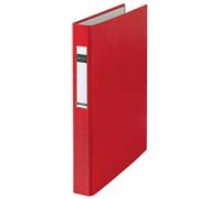 Leitz Carpeta de anillas estándar, A4, PP, 2 anillas, 25 mm, color rojo 2 anillas tipo D