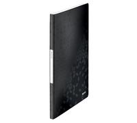Leitz Carpeta de fundas A4 WOW 46310095, 20 fundas (40 hojas), transparentes, negro