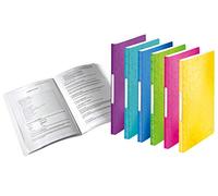 Leitz Carpeta de fundas, A4, 40 fundas, Capacidad para 80 hojas, Fundas transparentes, Colores surtidos, Gama WOW, 46320099