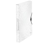 Leitz Carpeta de Proyectos, Capacidad para 250 Hojas A4, Cierre Elástico, Plástico Flexible, Blanco, Gama WOW, 46290001