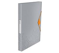 Leitz - Carpeta de Proyectos, Capacidad para 250 Hojas A4, Cierre Elástico, Plástico Flexible, Gris, gama Urban Chic, 39480088