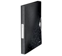 Leitz Carpeta de Proyectos, Capacidad para 250 Hojas A4, Cierre Elástico, Plástico Flexible, Negro, Gama WOW, 46290095