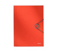 Leitz Carpeta Solid con tres solapas y gomas, DIN A4, Rojo