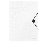 Leitz Carpeta Wow con solapas y goma elástica Blanco DIN A4