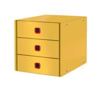 Leitz Módulo de Clasificación Click & Store – 3 cajones A4, 3 alturas – Gama Cosy Amarillo cálido