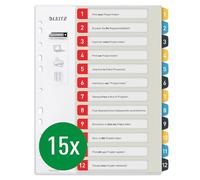 Leitz Cosy Series 12480000 - Separadores para escribir en PC, formato A4, 15 unidades, 1-12, resistente, multicolor, serie Cosy