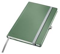 Leitz Cuaderno A5 Rayado Style, Tapa Dura, 160 Páginas, 80 Hojas, Papel Certificado FSC de 100 g/m², Cinta Elástica y Marcapáginas, para Oficina y Hogar, Verde, 44851053