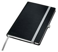 Leitz Cuaderno A5 Rayado Style, Tapa Dura, 160 Páginas, 80 Hojas, Papel de 100 g/m² Certificado FSC, Cinta Elástica y Marcapáginas, para Oficina y Hogar, Negro, 44851094