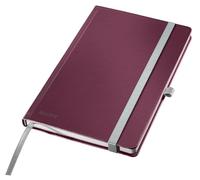 Leitz Cuaderno A5 Rayado Style, tapa dura con tapas, 160 páginas, 80 hojas, papel certificado FSC de 100 g/m², cinta elástica y marcapáginas, para oficina y hogar, rojo, 44851028