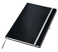 Leitz Cuaderno Cuadriculado A4 Style, Tapa Dura, 160 Páginas, 80 Hojas, Papel Certificado FSC de 100 g/m², Cinta Elástica y Marcapáginas, para Oficina y Hogar, Negro, 44761094