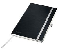 Leitz Cuaderno Cuadriculado A5 Style, Tapa Blanda, 160 Páginas, 80 Hojas, Papel Certificado FSC de 100 g/m², Cinta Elástica y Marcapáginas, para Oficina y Hogar, Negro, 44881094