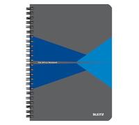 Leitz Cuaderno Office, A5 Cuadriculados Tapa Cartón, Encuadernación Espiral, Apertura 360 , 180 Pág/90 Hojas Papel Certificado FSC (80 g/m²), Para Oficina y Colegio, Azul, 44581035