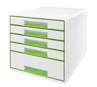 Leitz Cajonera de escritorio Wow Desk Cube, 5 cajones (1 grande, 4 pequeños) Blanco para niños