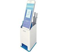 Leitz Cubilete Sound, Amplificador de sonido para teléfono, Blanco/Azul metalizado, WOW, 53631036