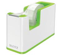 Leitz Dispensador de cinta adhesiva WOW 53641054 - Base pesada, poliestireno - Blanco perla/verde