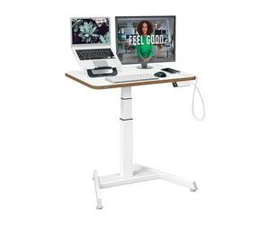 Leitz Ergo Compact Essential Pro Escritorio Compacto eléctrico con Memoria de 80 x 60 cm y Panel Organizador de Escritorio con Soporte para Ordenador portátil de, 80x25 cm