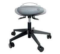 Leitz Taburete Ergo Active 65770095 – Regulable 47-60 cm, ruedas, asiento ergonómico negro