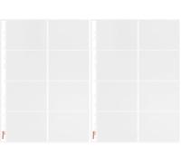 Leitz ESSELTE 78930 - Fundas PP Cristal para tarjetas de visita con refuerzo 105 micras (bolsa 10 ud.) DIN A4. 11 taladros (Paquete de 2)