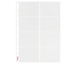 Leitz ESSELTE 78930 - Fundas PP Cristal para tarjetas de visita con refuerzo 105 micras (bolsa 10 ud.) DIN A4. 11 taladros