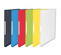 Leitz Esselte Carpeta de fundas A4, 100 fundas, Capacidad para 200 hojas, Fundas transparentes, Tapas flexibles, Gama VIVIDA, 624009, Colores surtidos, 1 unidad