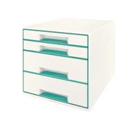 Leitz Fichero de cajones WOW desk cube 2 grandes y 2 pequeños Turquesa/blanco