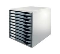 Leitz Fichero de sobremesa de 10 cajones gris oscuro/gris 285x290x355 mm