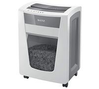 Leitz IQ Office Pro 80062000 CH - Destructora de papel (corte en partículas, nivel de seguridad P4, capacidad de 20 hojas, depósito de basura de 30 L, con enchufe suizo), color blanco