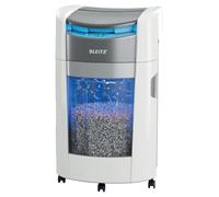 Leitz IQ OptiMax Office 300 destructora P4, destruye 300 Hojas a la Vez | Corte cruzado, tecnología de giro de papelera, papelera 25 L, ultrasilenciosa, RGPD, oficina y hogar