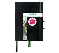 Leitz Juego completo de cuadernos de calidad A4 + A6, cuadriculado, 160 páginas, 80 hojas, tapa dura, tapa dura, papel de 100 g/m², certificado FSC, cierre, marcapáginas, lazo, color negro, 95860000