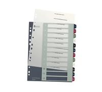 Leitz Juego de 12 Separadores Imprimibles Polipropileno DIN A4 Multitaladro