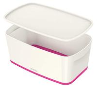 Leitz Caja de almacenaje MyBox Pequeña con tapa A5 5 L Blanco/Rosa metalizado plástico brillante