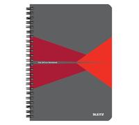 Leitz Office Collegebblock A5 rayado, cuaderno con espiral, tapa de cartón, apertura de 360 grados, 180 páginas/90 hojas de papel certificado FSC (80 g/m²), para oficina y escuela, color rojo