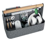 Leitz Organizador de escritorio portátil con asa, organizador portátil de escritorio de oficina con mango de madera, ideal para espacios de trabajo y oficinas de hotdesk - 38 x 19 x 25,5 cm (largo x