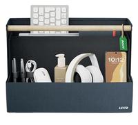 Leitz Organizador de Escritorio Portátil de Tela con Asa - Bolsa Organizadora Plegable para Espacios de Trabajo Compartidos con 4 Compartimentos y Materiales Reciclados - 38 x 19 x 26cm