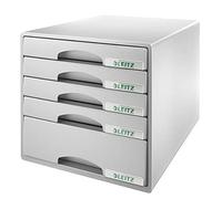 Leitz Plus 52110085 - Buc de cajones, A4, 5 cajones, Gris, Plástico