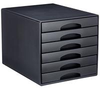 Leitz Buc de cajones Plus 52120095 – A4, 6 cajones, Negro, Plástico, Niños