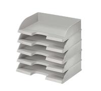 Leitz Plus 52180085 - Bandeja para cartas (formato horizontal, 5 unidades), color gris